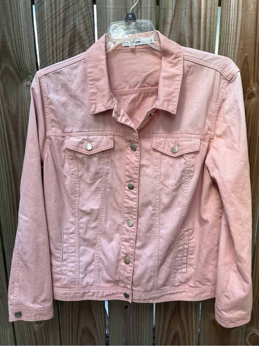 JustFab Blush Pink Denim Trucker Jacket
